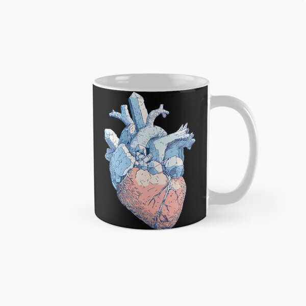 Item preview,   Anatomical Heart Crystal Detailed Anatomical Line Art In Blue And Coral designed and sold by PoppyvbnFox.