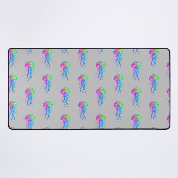 Item preview, Rainbow Bioluminescent Jellyfish – Vibrant Digital Art in Dark Ocean designed and sold by PixelVibe782.