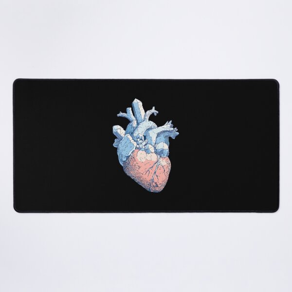 Item preview,   Anatomical Heart Crystal Detailed Anatomical Line Art In Blue And Coral designed and sold by PoppyvbnFox.