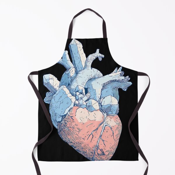 Item preview, Anatomical Heart Crystal Detailed Anatomical Line Art In Blue And Coral designed and sold by PoppyvbnFox.