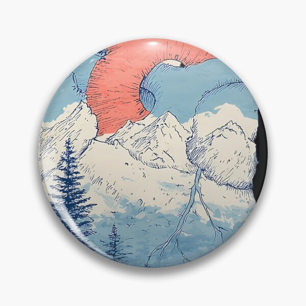 Item preview,   Anatomical Heart Mountain Landscape Detailed Linework Nature Scene designed and sold by PoppyvbnFox.