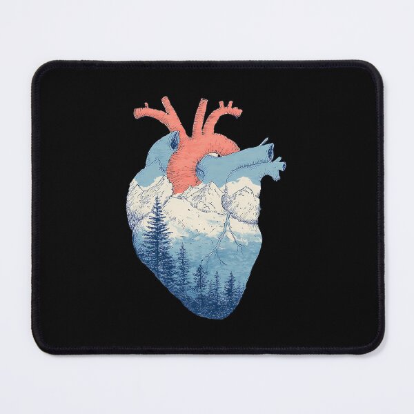 Item preview, Anatomical Heart Mountain Landscape Detailed Linework Nature Scene designed and sold by PoppyvbnFox.
