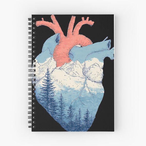 Item preview,   Anatomical Heart Mountain Landscape Detailed Linework Nature Scene designed and sold by PoppyvbnFox.