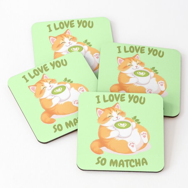 Item preview, I Love You So Matcha Cat designed and sold by ArteLena.