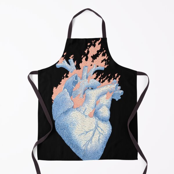 Item preview, Anatomical Heart Flame Blue Engraved Illustration designed and sold by PoppyvbnFox.