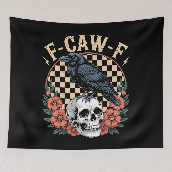 Item preview, Halloween F Caw F Black Raven Bird F-Caw-F Crow Checkered designed and sold by Bandikonsalez.