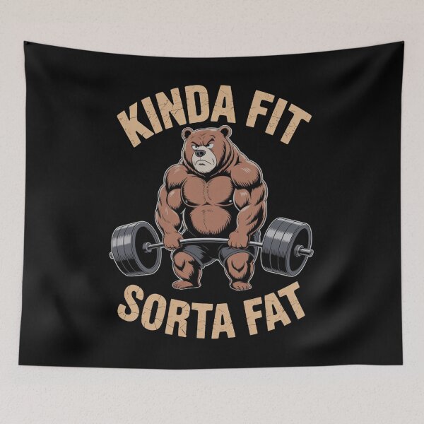 Item preview, Kinda Fit Sorta Fat - Funny Gym Bear Weightlifting Workout designed and sold by Bandikonsalez.