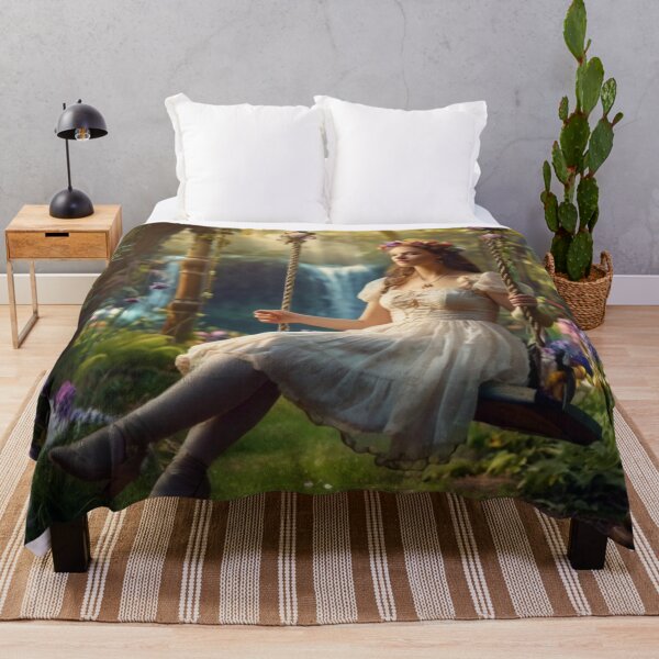 Item preview, Romantic Lady on Swing in the Wild Meadow Garden designed and sold by BlareBlare.