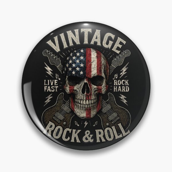 Item preview, Vintage Rock Skull American Flag Guitar Retro Rock and Roll designed and sold by MarkShank.