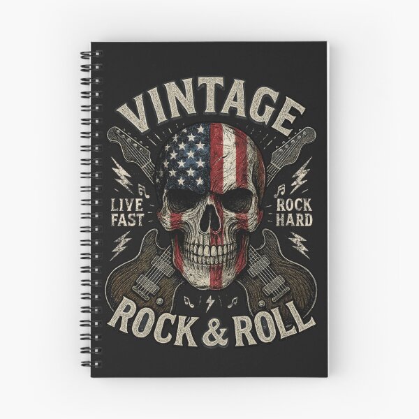 Item preview, Vintage Rock Skull American Flag Guitar Retro Rock and Roll designed and sold by MarkShank.