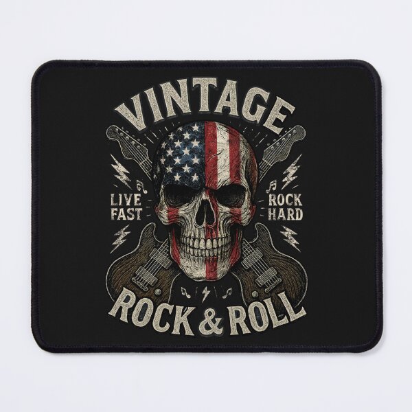 Item preview, Vintage Rock Skull American Flag Guitar Retro Rock and Roll designed and sold by MarkShank.