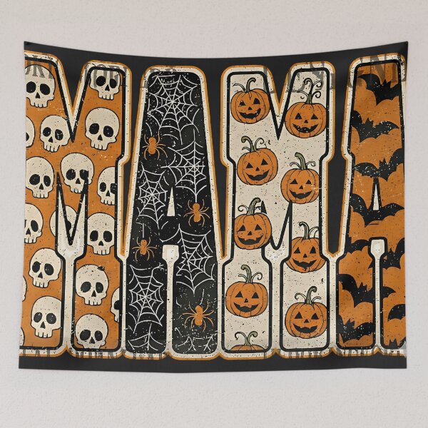 Item preview, Halloween Mama Shirt | Spooky Skull Pumpkin Bat Spider Lettering Tee designed and sold by bhwdblz38.