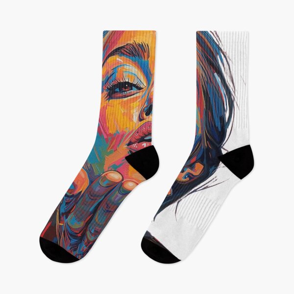 Item preview, Colorful Abstract Woman Portrait – Vibrant Pop Art Kiss designed and sold by snoezelstudio.