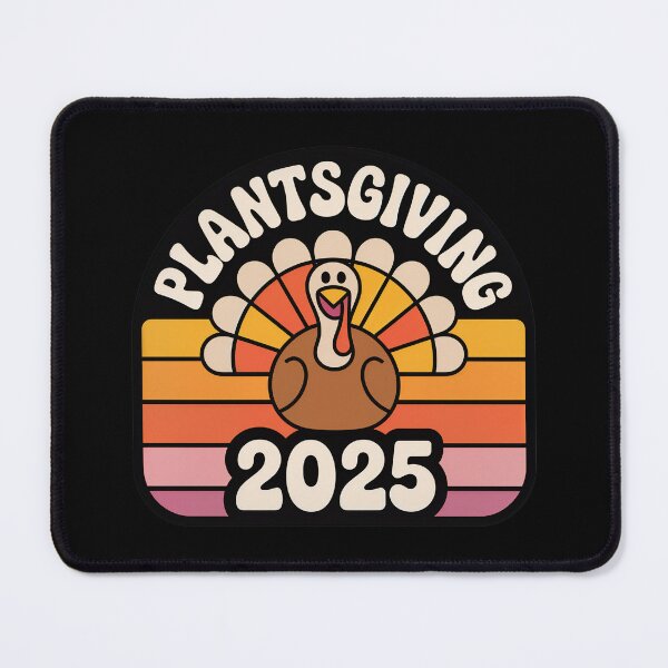 Item preview, Plantsgiving 2025 Vegan Friendsgiving Retro Badge Smiling Tofu-Turkey designed and sold by Blok45.