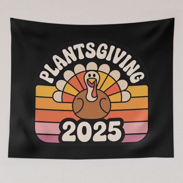 Item preview, Plantsgiving 2025 Vegan Friendsgiving Retro Badge Smiling Tofu-Turkey designed and sold by Blok45.