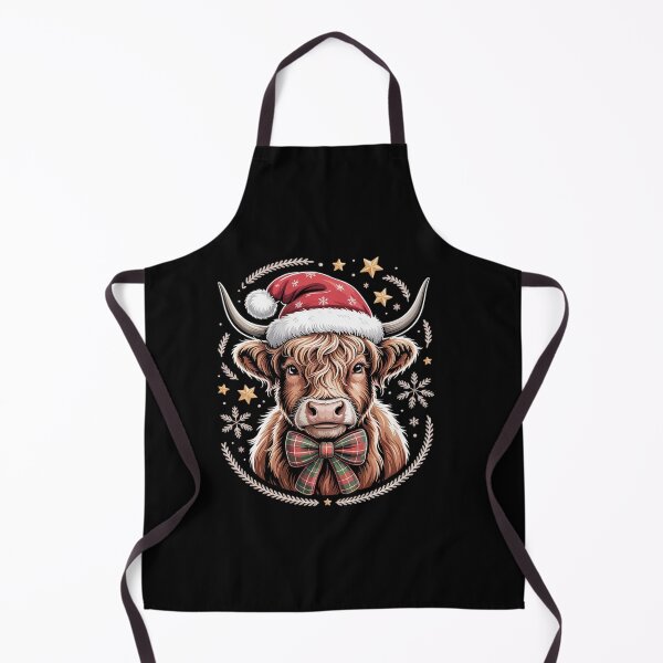 Item preview, Christmas Highland Cow Western Xmas Cow Coquette Bow designed and sold by DrewLeuschke.