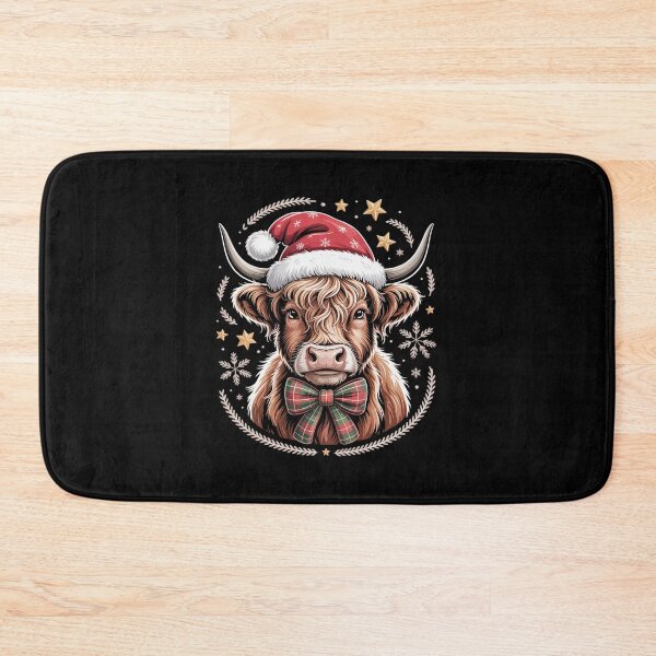 Item preview, Christmas Highland Cow Western Xmas Cow Coquette Bow designed and sold by DrewLeuschke.