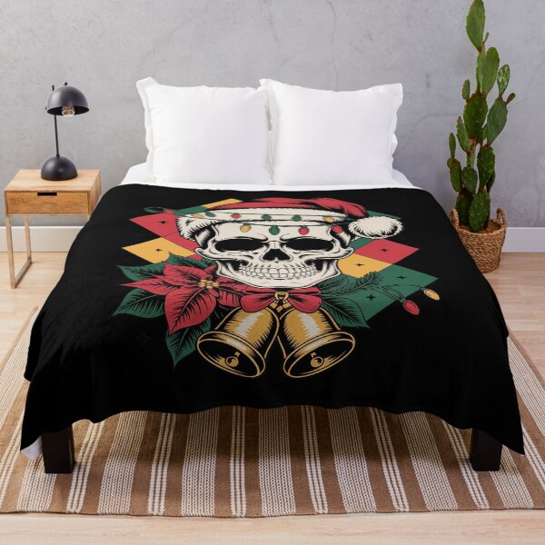 Item preview, Christmas Skull Santa Hat Gothic Holiday Sublimation designed and sold by MinaReinger.