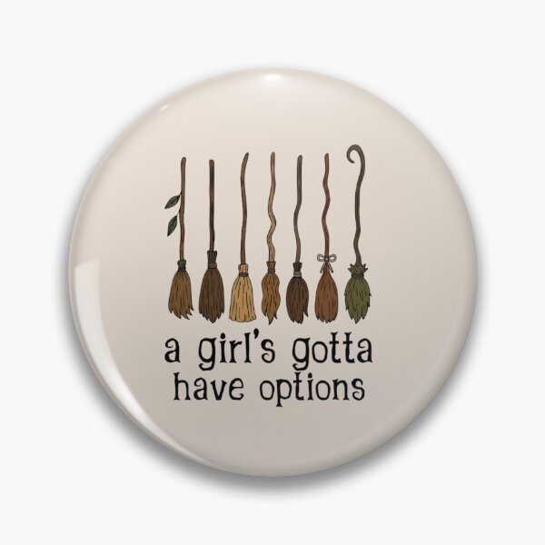 Item preview, A Girl Gotta Have Options Witch Brooms, Broen Coquette Girly Halloween, Cute Preppy Witch, Sparkle Retro Witchy Art Board Print designed and sold by wesdesignshop.