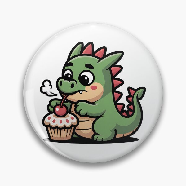 Item preview, Kawaii Baby Dragon Eating a Cupcake designed and sold by Mr-wow.