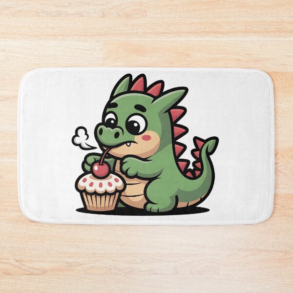 Item preview, Kawaii Baby Dragon Eating a Cupcake designed and sold by Mr-wow.
