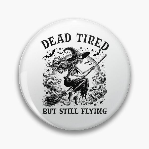 Item preview, Dead Tired But Still Flying Halloween Witch Skeleton designed and sold by Torionrad.