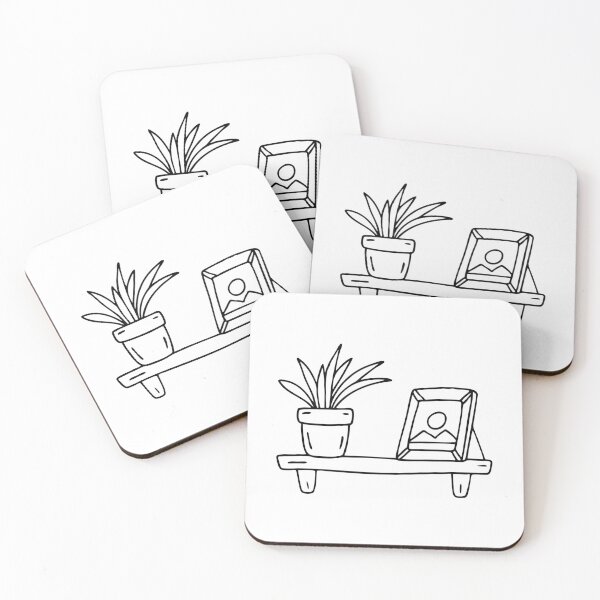 Item preview, A plant pot and photo frame sitting on a narrow wall shelf designed and sold by rasagamastore.