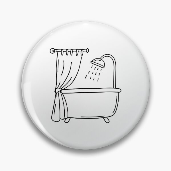 Item preview, A tub with a curtain and a shower head above it designed and sold by rasagamastore.