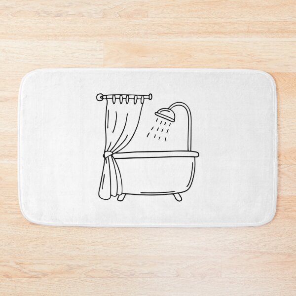 Item preview, A tub with a curtain and a shower head above it designed and sold by rasagamastore.