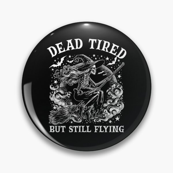 Item preview, Dead Tired But Still Flying Halloween Witch Skeleton designed and sold by Torionrad.