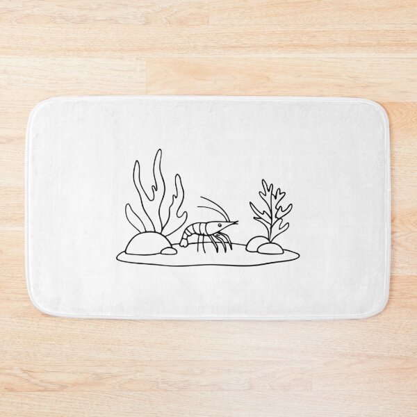 Item preview, A shrimp crawling between rocks, seaweed and coral designed and sold by rasagamastore.