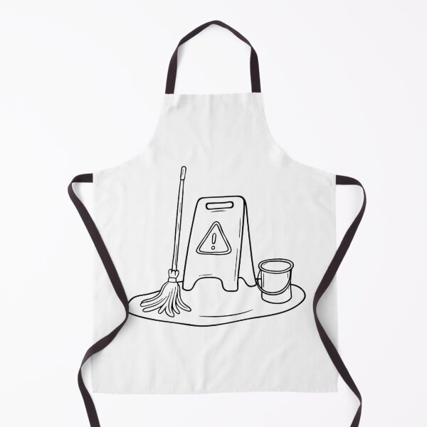Item preview, A caution sign placed beside a slippery floor while a janitor mop designed and sold by rasagamastore.