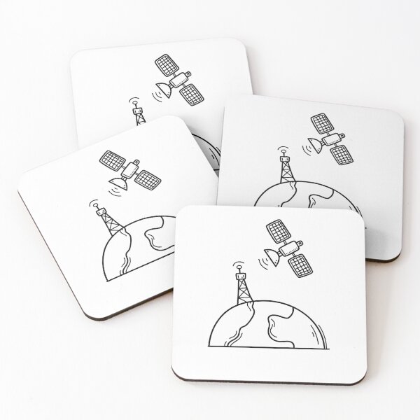 Item preview, A satellite in space beaming signal waves to Earth designed and sold by rasagamastore.
