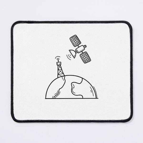 Item preview, A satellite in space beaming signal waves to Earth designed and sold by rasagamastore.