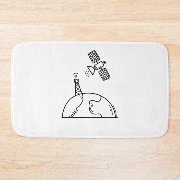 Item preview, A satellite in space beaming signal waves to Earth designed and sold by rasagamastore.
