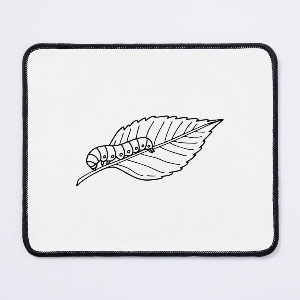 Item preview, A silkworm crawling slowly across a mulberry leaf designed and sold by rasagamastore.
