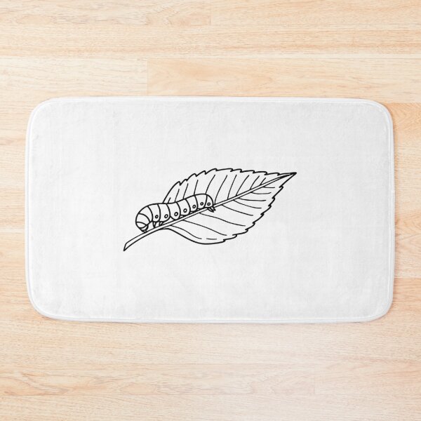 Item preview, A silkworm crawling slowly across a mulberry leaf designed and sold by rasagamastore.