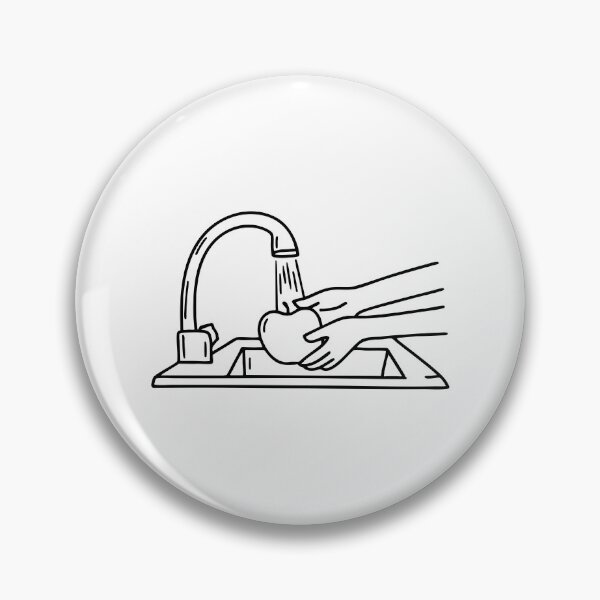Item preview, A pair of hands rinsing an apple under a kitchen sink tap designed and sold by rasagamastore.