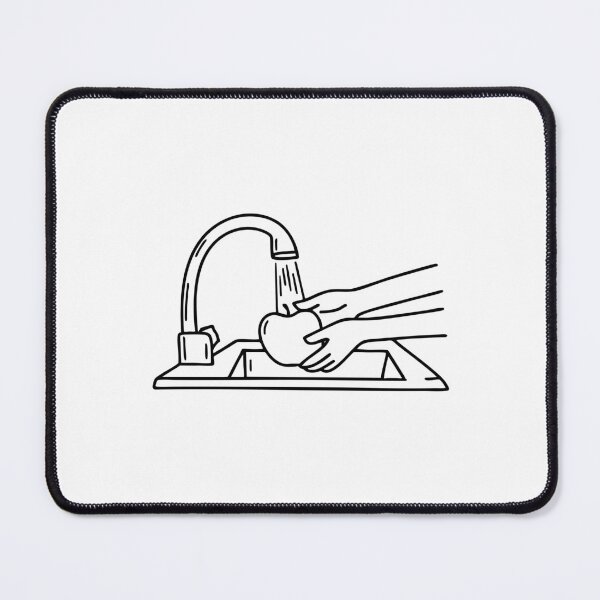 Item preview, A pair of hands rinsing an apple under a kitchen sink tap designed and sold by rasagamastore.