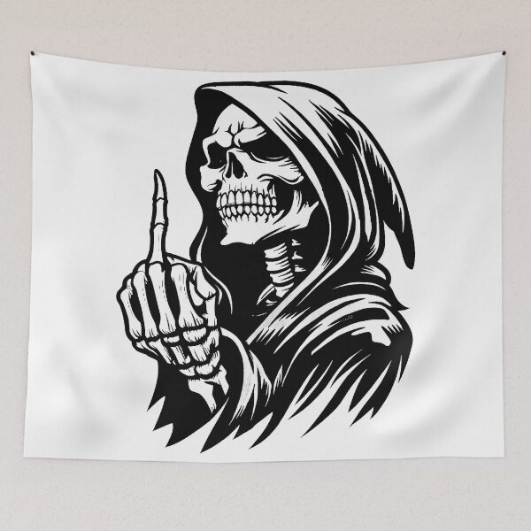 Item preview, Grim Reaper Grunge Skull Dark Gothic Brush Art designed and sold by DamianRoy88.