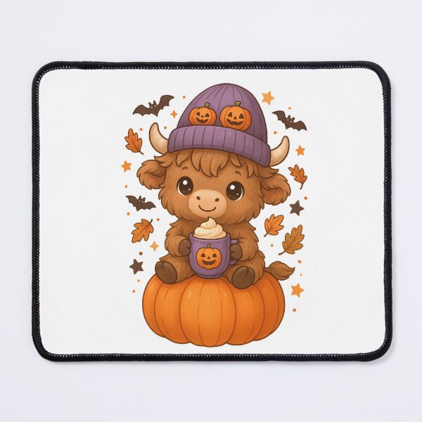 Item preview, Cute Highland Cow Halloween Pumpkin Fall Aesthetic – Kawaii Autumn Design designed and sold by Sixtinebzh.
