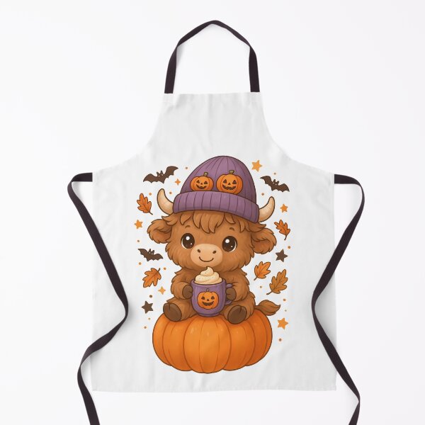 Item preview, Cute Highland Cow Halloween Pumpkin Fall Aesthetic – Kawaii Autumn Design designed and sold by Sixtinebzh.