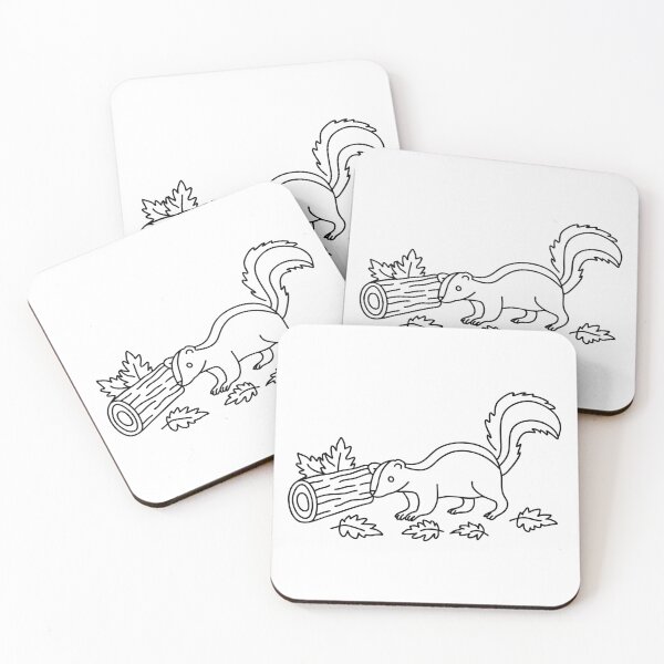 Item preview, A skunk hiding behind tall grass near a stream designed and sold by rasagamastore.