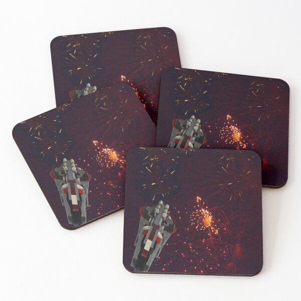 Item preview, Spaceship And Fireworks designed and sold by MercerImages.