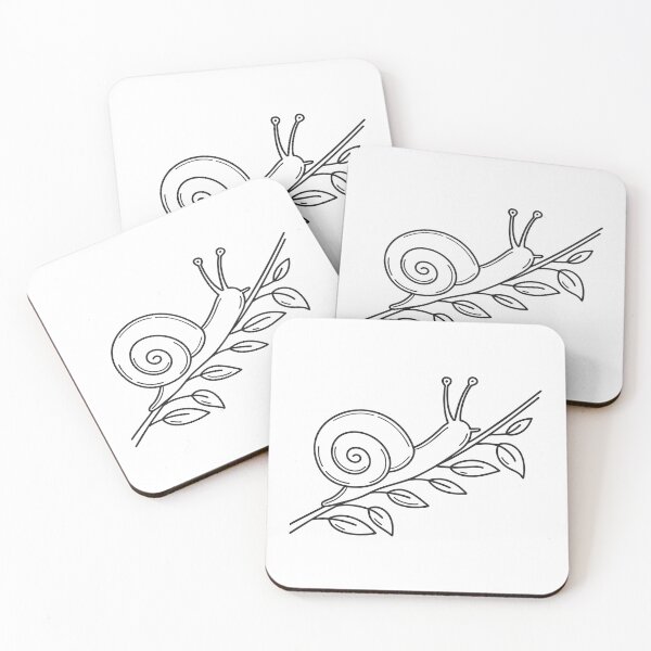 Item preview, A snail resting on a leafy stem designed and sold by rasagamastore.