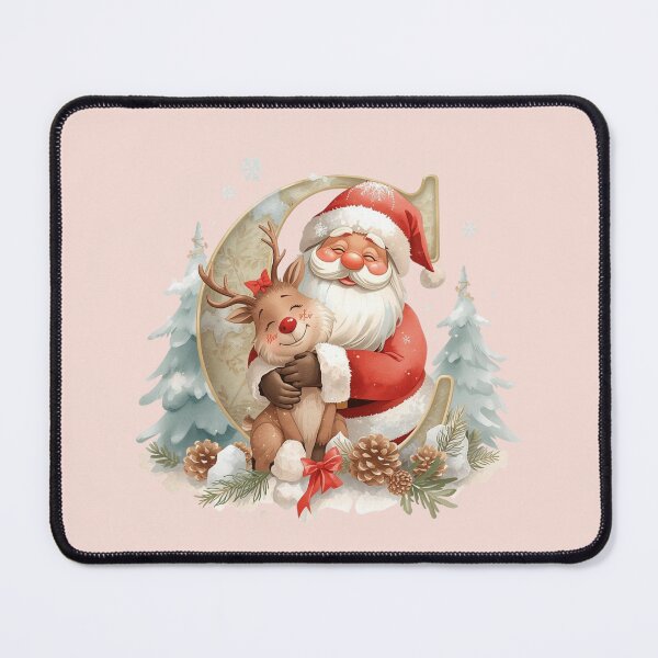 Item preview, Copy of Cute Santa & Reindeer Monogram Letter A – Cozy Christmas Holiday Design for Gifts & Decor designed and sold by AmenAlways.