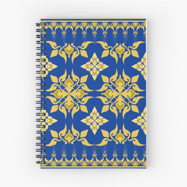 Item preview, Royal Blue Gold Thai Ornamental Pattern Design designed and sold by KiratiTra Designs.
