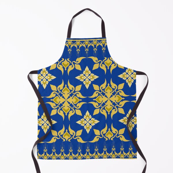 Item preview, Royal Blue Gold Thai Ornamental Pattern Design designed and sold by KiratiTra Designs.