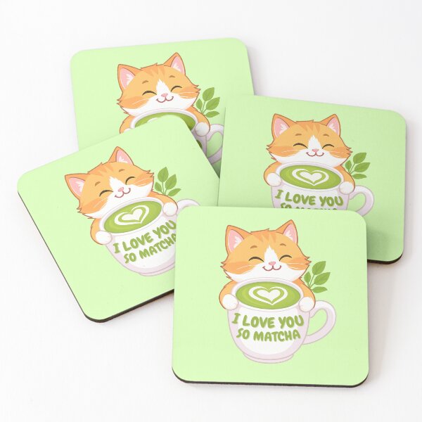 Item preview, I Love You So Matcha Red Cat designed and sold by ArteLena.