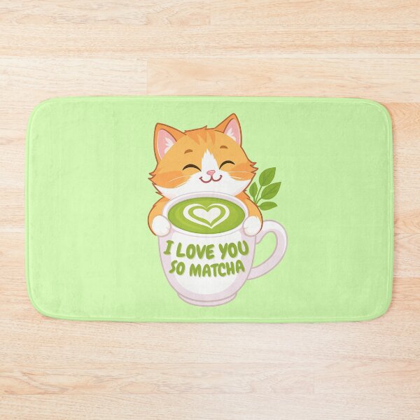 Item preview, I Love You So Matcha Red Cat designed and sold by ArteLena.
